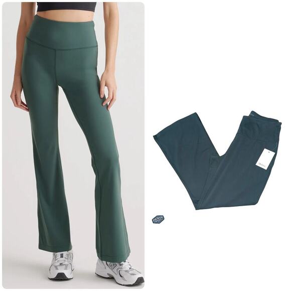 Quince Ultra-Form High-Rise Flared Pant/Leggings – Forest Green, Size M – NWT - Picture 1 of 13